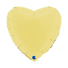 18 inch Heart Matte Yellow Foil Balloons