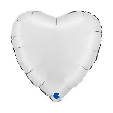 18 inch Heart Satin White Foil Balloons