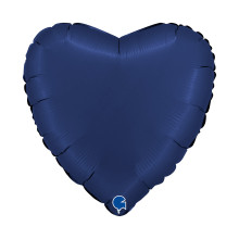 18 inch Heart Satin Blue Navy Foil Balloons