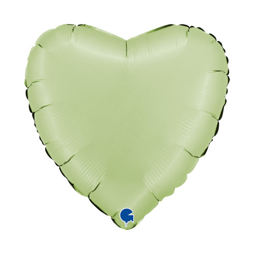18 inch Heart Satin Olive Green Foil balloon