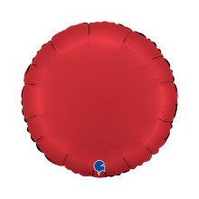 18 inch Round Satin Rubin Red Foil Balloons