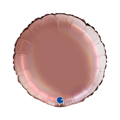 18 inch Round Rainbow Holographic chrome Rose Foil Balloons
