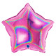 18 inch Star Glitter Holographic Fuxia Foil Balloons