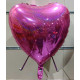18 inch Heart Glitter Holographic Fuxia Foil Balloons