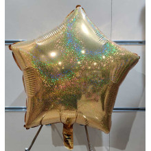18 inch Heart Glitter Holographic Gold Foil Balloons