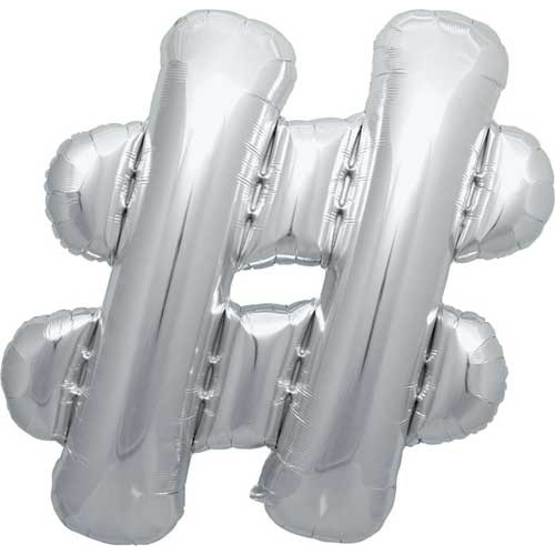 بالون هاش تاق - فضي كبير 34 إنش بالون هاش تاق - فضي كبير 34 إنش