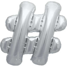 16 inch Hashtag - Silver