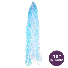Baby Blue / White Balloon Tail - For 18 Inch Balloons