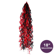 Red / Black Balloon Tail - For 18 Inch Balloons