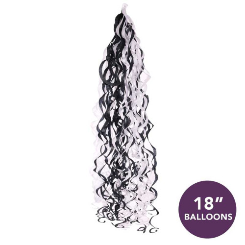 Black / White Balloon Tail - For 18 Inch Balloons Black / White Balloon Tail - For 18 Inch Balloons