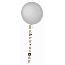 HAPPYBIRTHFDAY BLACK, GOLD & SILVER