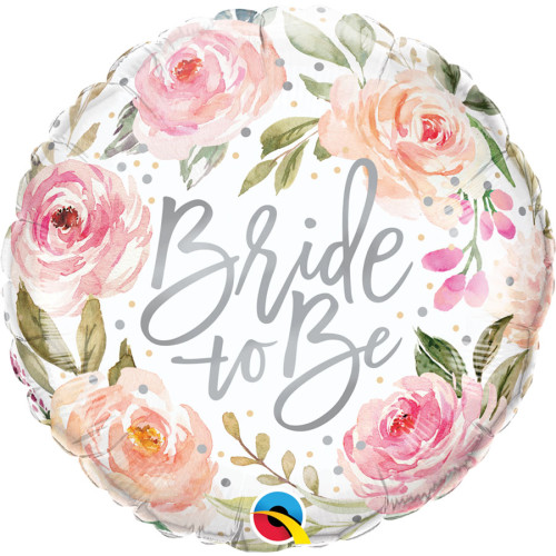 18 inch Bride to Be Watercolor Roses balloon 18 inch Bride to Be Watercolor Roses balloon