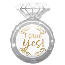 24 inch PR I SAID YES! RING foil balloon