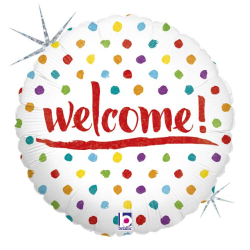 18 inch Welcome Dots Foil balloon