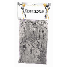 LARGE BALLOON TASSELS SILVER Holographic