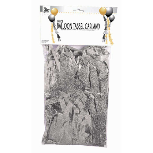 بالون تاسل كبير فضي هولوقرافيك