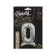 30 inch foil balloon Standing digit 0, silver, 74 cm