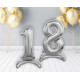30 inch foil balloon Standing digit 1, silver, 74 cm