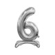 30 inch foil balloon Standing digit 6, silver, 74 cm 30 inch foil balloon Standing digit 6, silver, 74 cm