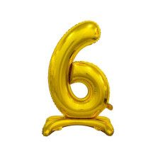 بالون ستاند رقم 6 ذهبي مقاس 30 إنش