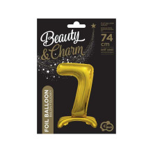 بالون ستاند رقم 7 ذهبي مقاس 30 إنش