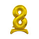 30 inch foil balloon Standing digit 8, Gold, 74 cm