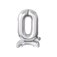 18 inch foil balloon Standing digit 0, silver, 38 cm 18 inch foil balloon Standing digit 0, silver, 38 cm