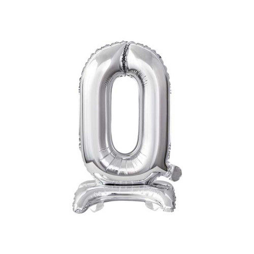 18 inch foil balloon Standing digit 0, silver, 38 cm 18 inch foil balloon Standing digit 0, silver, 38 cm