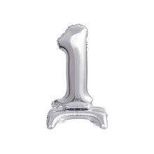 18 inch foil balloon Standing digit 1, silver, 38 cm 18 inch foil balloon Standing digit 1, silver, 38 cm