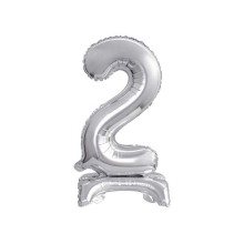 بالون ستاند رقم 2 فضي مقاس 18 إنش بالون ستاند رقم 2 فضي مقاس 18 إنش