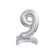 18 inch foil balloon Standing digit 9, silver, 38 cm 18 inch foil balloon Standing digit 9, silver, 38 cm