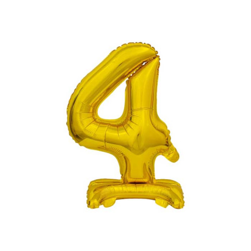 18 inch foil balloon Standing digit 4, gold, 38 cm 18 inch foil balloon Standing digit 4, gold, 38 cm