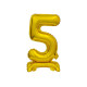 18 inch foil balloon Standing digit 5, gold, 38 cm