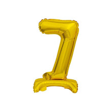 18 inch foil balloon Standing digit 7, gold, 38 cm