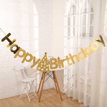 Happy Birthday hat banner gold