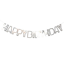 happy birthday banner empty paper letters Silver