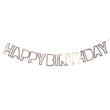 happy birthday banner empty paper letters Roae Gold