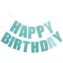 Glitter Birthday banner Blue