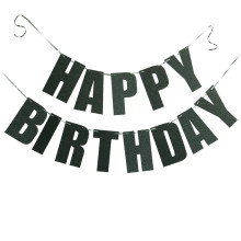 Glitter Birthday banner Black