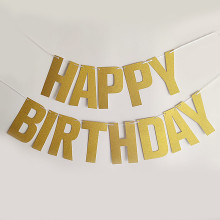 Glitter Birthday banner Gold Glitter Birthday banner Gold