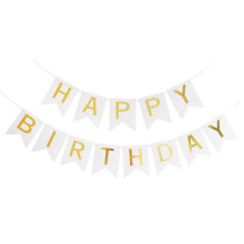 White Birthday banner