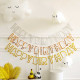 happy birthday banner empty paper letters Roae Gold
