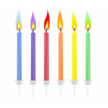 Candles "Colorful flames" , 6 pcs