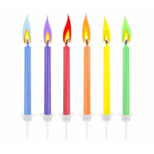 Candles "Colorful flames" , 6 pcs