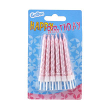 Birthday candles, spiral shape 12/12, pink