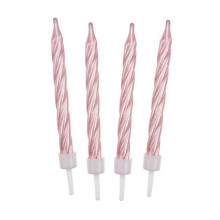 Birthday candles, spiral shape 12/12, pink Birthday candles, spiral shape 12/12, pink