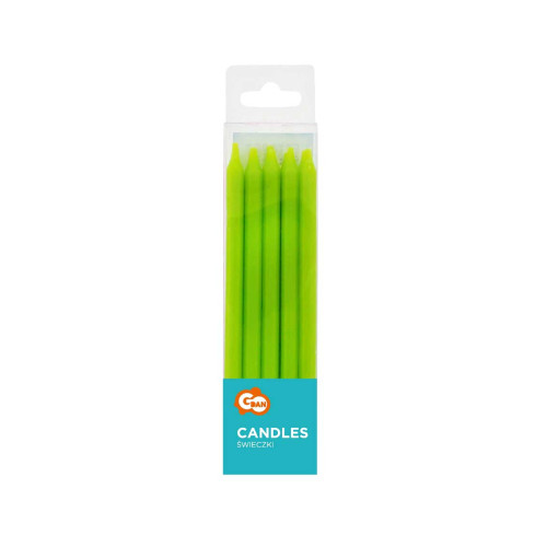 Birthday candles 10/10, green; 8,6 cm