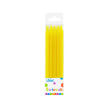 Birthday candles 10/10, yellow; 8,6 cm