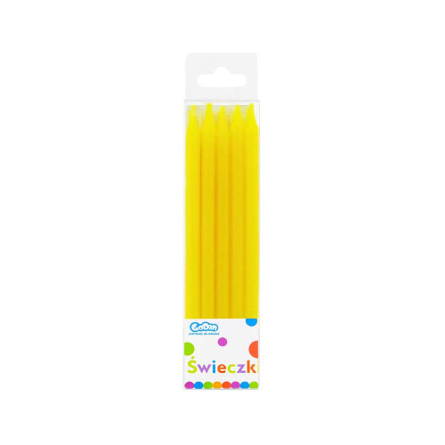 Birthday candles 10/10, yellow; 8,6 cm