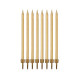 Birthday candles with holders, gold 10 cm, 8 pcs